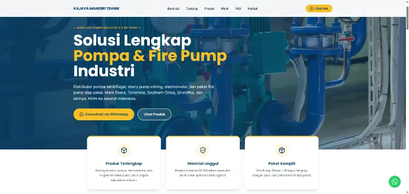 Preview website PT Kajaya Mandiri Tehnik