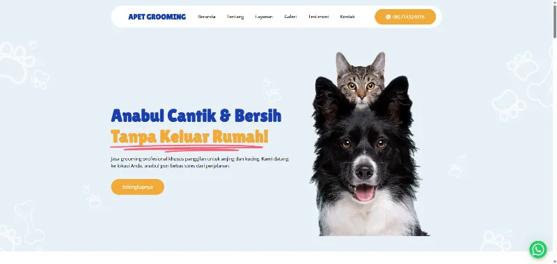 Preview website Apet Grooming