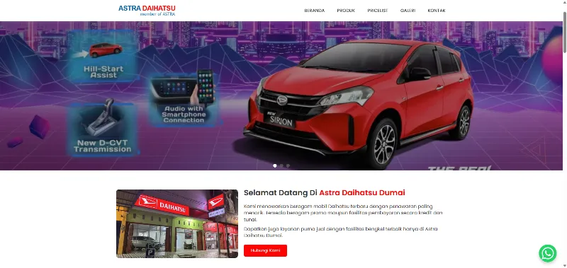 Preview website Astra Daihatsu Dumai