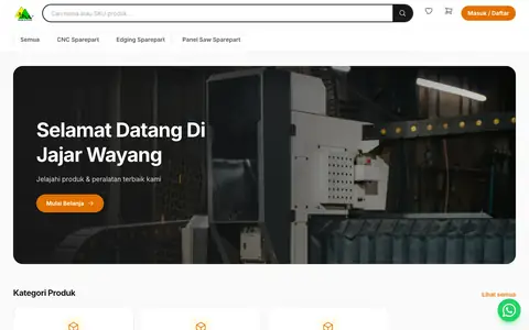 Tampilan website Jajar Wayang