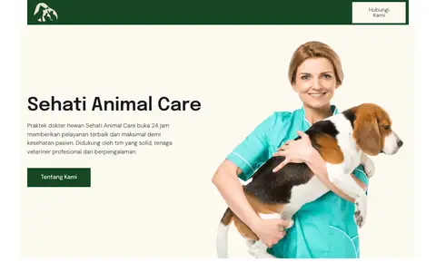 Tampilan website Sehati Animal Care